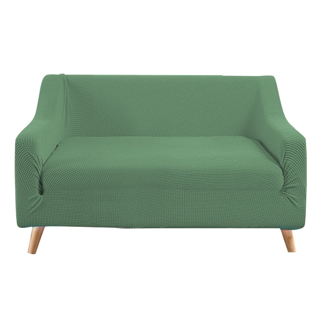 Cyan Couch Stretch Sofa Cover Protector Slipcover for 2 Seater, showcasing its high stretch material and well-stitched edges.